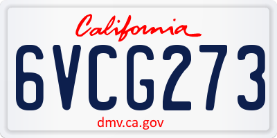 CA license plate 6VCG273