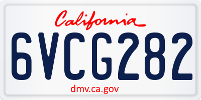 CA license plate 6VCG282