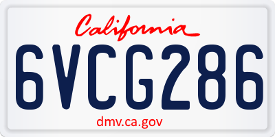 CA license plate 6VCG286