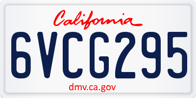 CA license plate 6VCG295