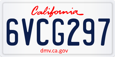 CA license plate 6VCG297