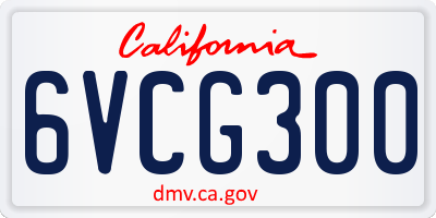 CA license plate 6VCG300