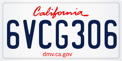CA license plate 6VCG306