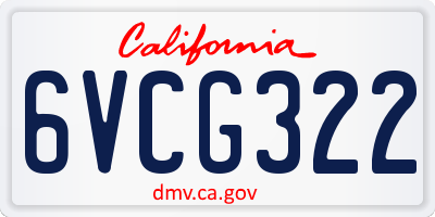 CA license plate 6VCG322