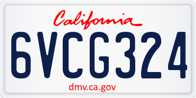 CA license plate 6VCG324