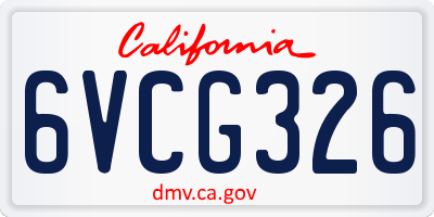 CA license plate 6VCG326