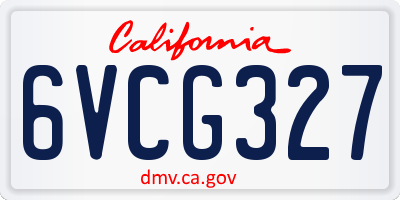 CA license plate 6VCG327