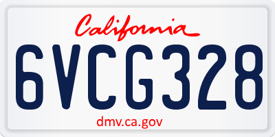 CA license plate 6VCG328