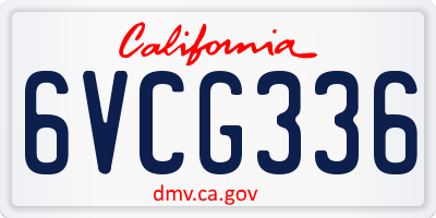 CA license plate 6VCG336