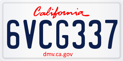 CA license plate 6VCG337