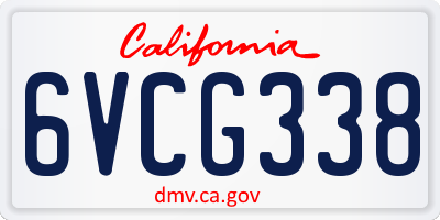 CA license plate 6VCG338