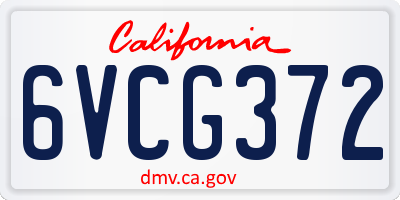 CA license plate 6VCG372