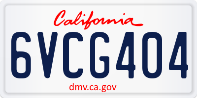 CA license plate 6VCG404