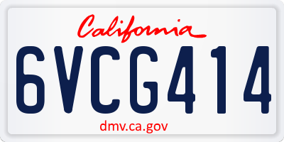 CA license plate 6VCG414