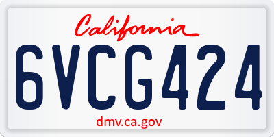 CA license plate 6VCG424