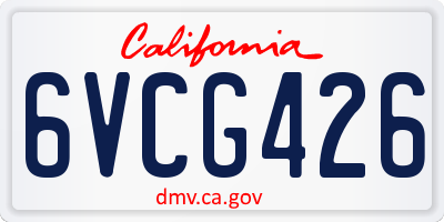CA license plate 6VCG426