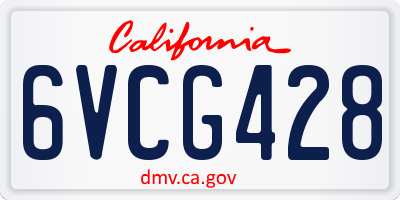 CA license plate 6VCG428