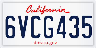 CA license plate 6VCG435