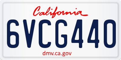 CA license plate 6VCG440