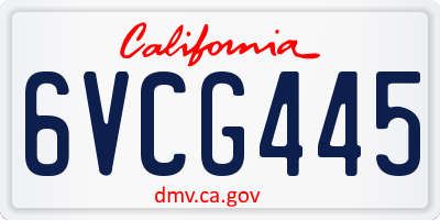 CA license plate 6VCG445