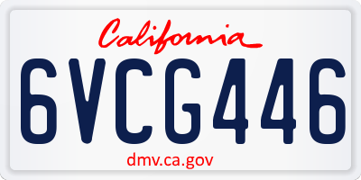 CA license plate 6VCG446
