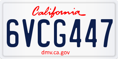CA license plate 6VCG447