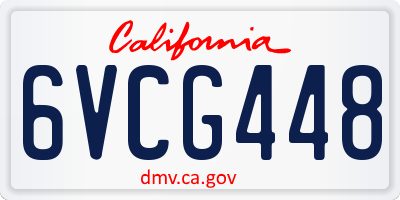 CA license plate 6VCG448