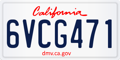 CA license plate 6VCG471