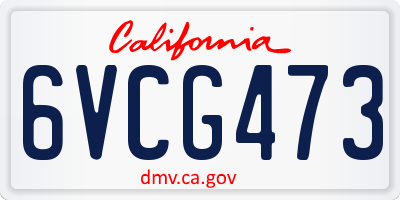 CA license plate 6VCG473