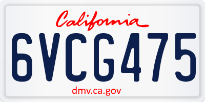 CA license plate 6VCG475