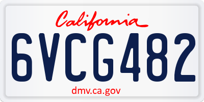 CA license plate 6VCG482