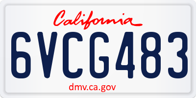 CA license plate 6VCG483