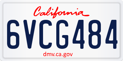 CA license plate 6VCG484
