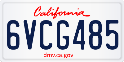 CA license plate 6VCG485