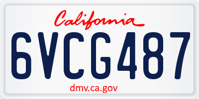 CA license plate 6VCG487