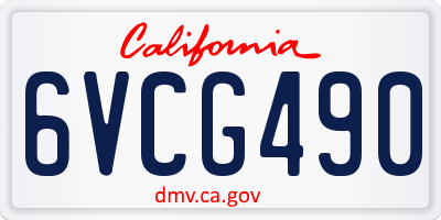 CA license plate 6VCG490