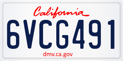 CA license plate 6VCG491