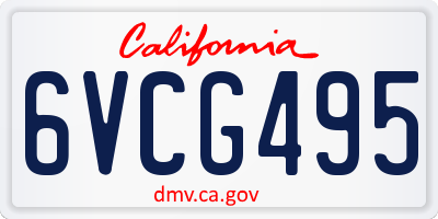 CA license plate 6VCG495