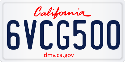 CA license plate 6VCG500
