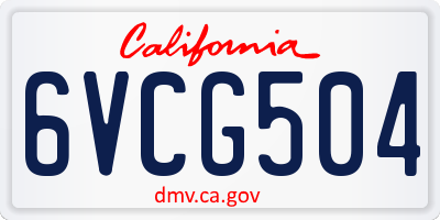 CA license plate 6VCG504