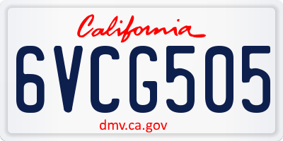 CA license plate 6VCG505