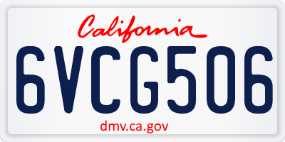 CA license plate 6VCG506