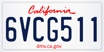 CA license plate 6VCG511