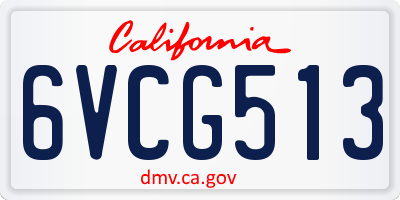 CA license plate 6VCG513