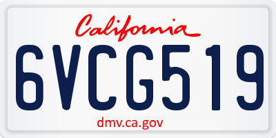 CA license plate 6VCG519