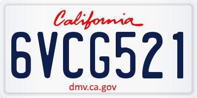 CA license plate 6VCG521