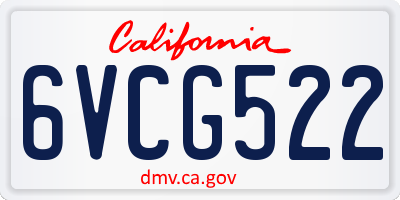 CA license plate 6VCG522