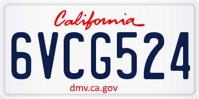 CA license plate 6VCG524