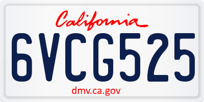 CA license plate 6VCG525