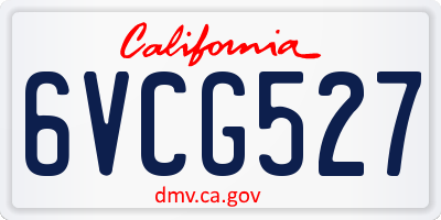 CA license plate 6VCG527